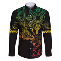 Filipino Sun Tribal Tattoo Family Matching Summer Maxi Dress and Hawaiian Shirt Philippines Inspired Barong Reggae Art - Wonder Print Shop