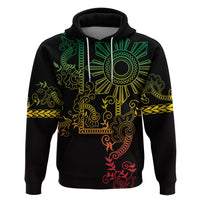 Filipino Sun Tribal Tattoo Hoodie Philippines Inspired Barong Reggae Art - Wonder Print Shop