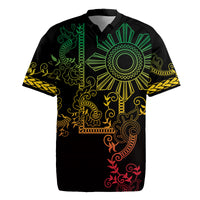 Filipino Sun Tribal Tattoo Rugby Jersey Philippines Inspired Barong Reggae Art - Wonder Print Shop