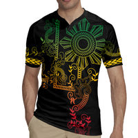 Filipino Sun Tribal Tattoo Rugby Jersey Philippines Inspired Barong Reggae Art - Wonder Print Shop
