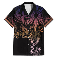 Filipino Sun Tribal Tattoo Family Matching Mermaid Dress and Hawaiian Shirt Philippines Inspired Barong Pink Art LT9 - Wonder Print Shop