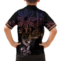 Filipino Sun Tribal Tattoo Kid Hawaiian Shirt Philippines Inspired Barong Pink Art - Wonder Print Shop