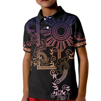Filipino Sun Tribal Tattoo Kid Polo Shirt Philippines Inspired Barong Pink Art - Wonder Print Shop