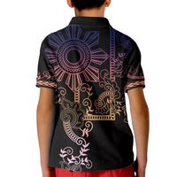 Filipino Sun Tribal Tattoo Kid Polo Shirt Philippines Inspired Barong Pink Art - Wonder Print Shop