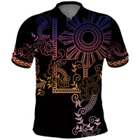 Filipino Sun Tribal Tattoo Polo Shirt Philippines Inspired Barong Pink Art - Wonder Print Shop