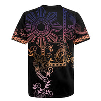 Filipino Sun Tribal Tattoo Rugby Jersey Philippines Inspired Barong Pink Art - Wonder Print Shop