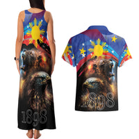 Philippines Lion and Eagle 1898 Couples Matching Tank Maxi Dress and Hawaiian Shirt Pilipinas Maligayang Araw ng Kalayaan LT9 - Wonder Print Shop