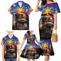 Philippines Lion and Eagle 1898 Family Matching Mermaid Dress and Hawaiian Shirt Pilipinas Maligayang Araw ng Kalayaan LT9 - Wonder Print Shop