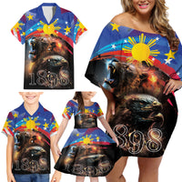 Philippines Lion and Eagle 1898 Family Matching Off Shoulder Short Dress and Hawaiian Shirt Pilipinas Maligayang Araw ng Kalayaan LT9 - Wonder Print Shop