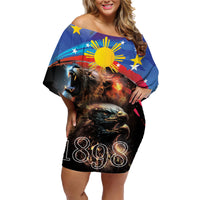 Philippines Lion and Eagle 1898 Family Matching Off Shoulder Short Dress and Hawaiian Shirt Pilipinas Maligayang Araw ng Kalayaan LT9 - Wonder Print Shop