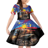 Philippines Lion and Eagle 1898 Family Matching Short Sleeve Bodycon Dress and Hawaiian Shirt Pilipinas Maligayang Araw ng Kalayaan - Wonder Print Shop