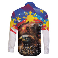 Philippines Lion and Eagle 1898 Family Matching Short Sleeve Bodycon Dress and Hawaiian Shirt Pilipinas Maligayang Araw ng Kalayaan - Wonder Print Shop