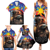 Philippines Lion and Eagle 1898 Family Matching Summer Maxi Dress and Hawaiian Shirt Pilipinas Maligayang Araw ng Kalayaan - Wonder Print Shop