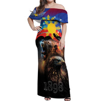 Philippines Lion and Eagle 1898 Off Shoulder Maxi Dress Pilipinas Maligayang Araw ng Kalayaan - Wonder Print Shop