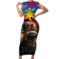 Philippines Lion and Eagle 1898 Short Sleeve Bodycon Dress Pilipinas Maligayang Araw ng Kalayaan - Wonder Print Shop