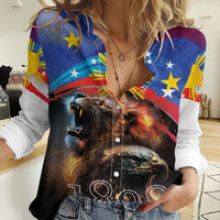 Philippines Lion and Eagle 1898 Women Casual Shirt Pilipinas Maligayang Araw ng Kalayaan - Wonder Print Shop