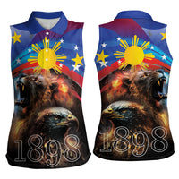 Philippines Lion and Eagle 1898 Women Sleeveless Polo Shirt Pilipinas Maligayang Araw ng Kalayaan - Wonder Print Shop