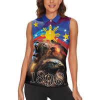 Philippines Lion and Eagle 1898 Women Sleeveless Polo Shirt Pilipinas Maligayang Araw ng Kalayaan - Wonder Print Shop