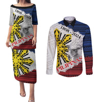 Philippines 126th Independence Day Couples Matching Puletasi and Long Sleeve Button Shirt Pilipinas Hunyo 12 Maligayang Araw ng Kalayaan LT9 - Wonder Print Shop