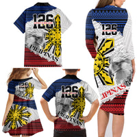 Philippines 126th Independence Day Family Matching Long Sleeve Bodycon Dress and Hawaiian Shirt Pilipinas Hunyo 12 Maligayang Araw ng Kalayaan LT9 - Wonder Print Shop