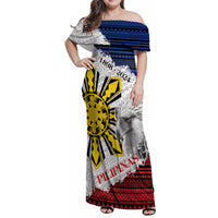 Philippines 126th Independence Day Family Matching Off Shoulder Maxi Dress and Hawaiian Shirt Pilipinas Hunyo 12 Maligayang Araw ng Kalayaan LT9 - Wonder Print Shop