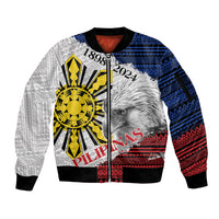 Philippines 126th Independence Day Sleeve Zip Bomber Jacket Pilipinas Hunyo 12 Maligayang Araw ng Kalayaan - Wonder Print Shop
