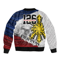 Philippines 126th Independence Day Sleeve Zip Bomber Jacket Pilipinas Hunyo 12 Maligayang Araw ng Kalayaan - Wonder Print Shop
