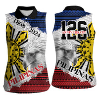 Philippines 126th Independence Day Women Sleeveless Polo Shirt Pilipinas Hunyo 12 Maligayang Araw ng Kalayaan - Wonder Print Shop