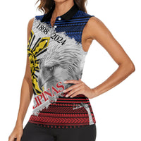Philippines 126th Independence Day Women Sleeveless Polo Shirt Pilipinas Hunyo 12 Maligayang Araw ng Kalayaan - Wonder Print Shop