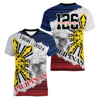 Philippines 126th Independence Day Women V-Neck T-Shirt Pilipinas Hunyo 12 Maligayang Araw ng Kalayaan - Wonder Print Shop