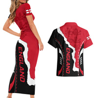 England Couples Matching Short Sleeve Bodycon Dress and Hawaiian Shirt The Three Lions Football Go Champions Red LT9 - Wonder Print Shop