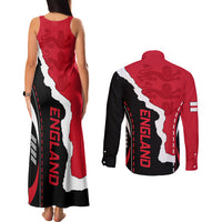 England Couples Matching Tank Maxi Dress and Long Sleeve Button Shirts The Three Lions Football Go Champions Red LT9 - Wonder Print Shop