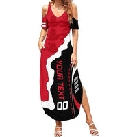 Custom England Summer Maxi Dress The Three Lions Football Go Champions Red - Wonder Print Shop