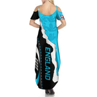 England Summer Maxi Dress The Three Lions Football Go Champions Blue - Wonder Print Shop