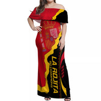 Spain Off Shoulder Maxi Dress La Rojita Football Go Champions - Wonder Print Shop