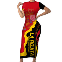Spain Short Sleeve Bodycon Dress La Rojita Football Go Champions - Wonder Print Shop