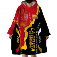 Spain Wearable Blanket Hoodie La Rojita Football Go Champions - Wonder Print Shop