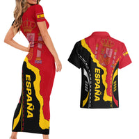 Custom Spain Couples Matching Short Sleeve Bodycon Dress and Hawaiian Shirt La Rojita Football Go Champions LT9 - Wonder Print Shop