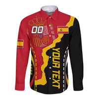 Custom Spain Long Sleeve Button Shirt La Rojita Football Go Champions - Wonder Print Shop