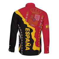 Custom Spain Long Sleeve Button Shirt La Rojita Football Go Champions - Wonder Print Shop