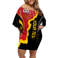 Custom Spain Off Shoulder Short Dress La Rojita Football Go Champions - Wonder Print Shop