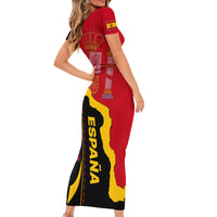 Custom Spain Short Sleeve Bodycon Dress La Rojita Football Go Champions - Wonder Print Shop