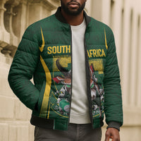 South Africa Rugby National Heritage Custom Bomber Puffer Jacket Traditional Ndebele Inspired