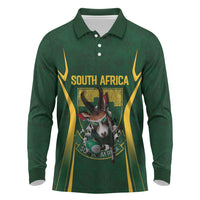 South Africa Rugby National Heritage Custom Long Sleeve Polo Shirt Traditional Ndebele Inspired