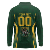 South Africa Rugby National Heritage Custom Long Sleeve Polo Shirt Traditional Ndebele Inspired