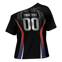 Custom Norway Viking Heritage Cross Shoulder Shirt Norge Never Falls Quarterfinal Edition