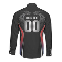 Custom Norway Viking Heritage Long Sleeve Button Shirt Norge Never Falls Quarterfinal Edition