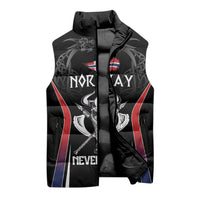Custom Norway Viking Heritage Sleeveless Puffer Jacket Norge Never Falls Quarterfinal Edition