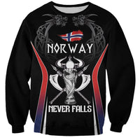 Custom Norway Viking Heritage Sweatshirt Norge Never Falls Quarterfinal Edition