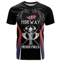 Custom Norway Viking Heritage T Shirt Norge Never Falls Quarterfinal Edition